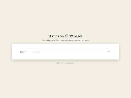 A detail of the page footer carrying a realtor's logo and name.